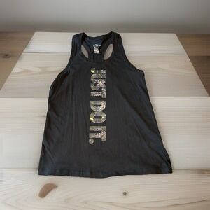 Nike Women's Running Tank Top Small, Black, Floral Dri-Fit, Racerback